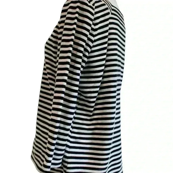 TALBOTS STRIPED SAILOR NECK LINE 3/4 SLEEVE STRIPED TOP SIZE M - Picture 4 of 7